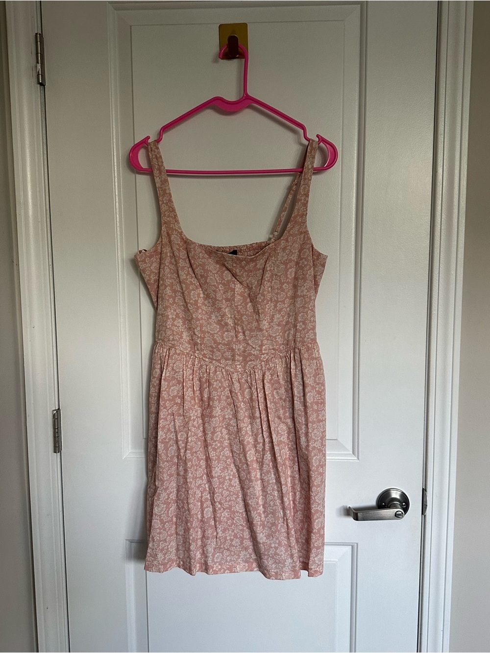 Trixxi Pink Floral Square-Neck Mini Dress